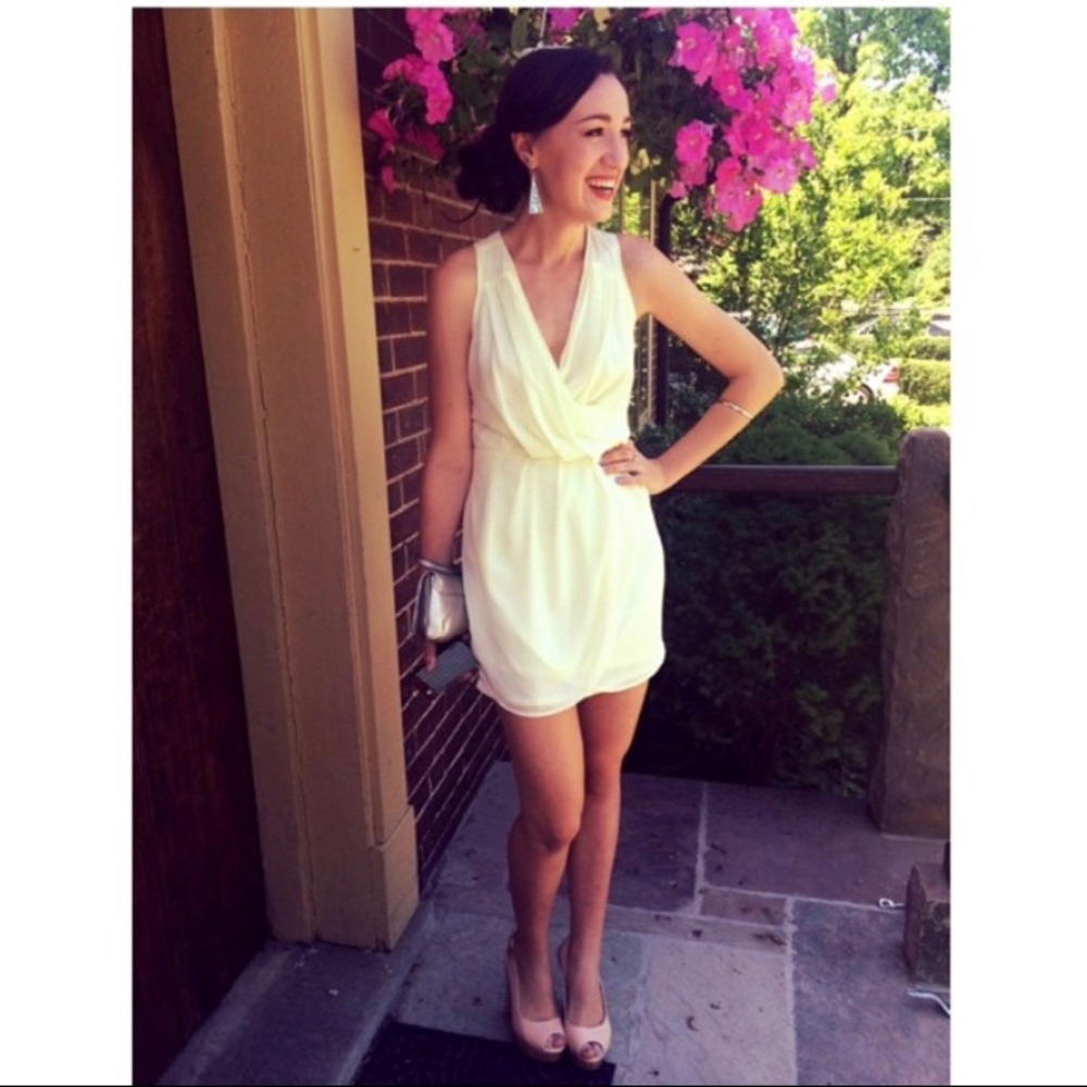 White Cross Front Mini Dress